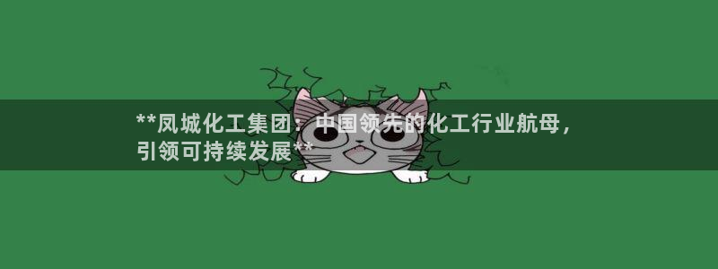 球盟会黑：**凤城化工集团：中国领先的化工行业航母，
引领可